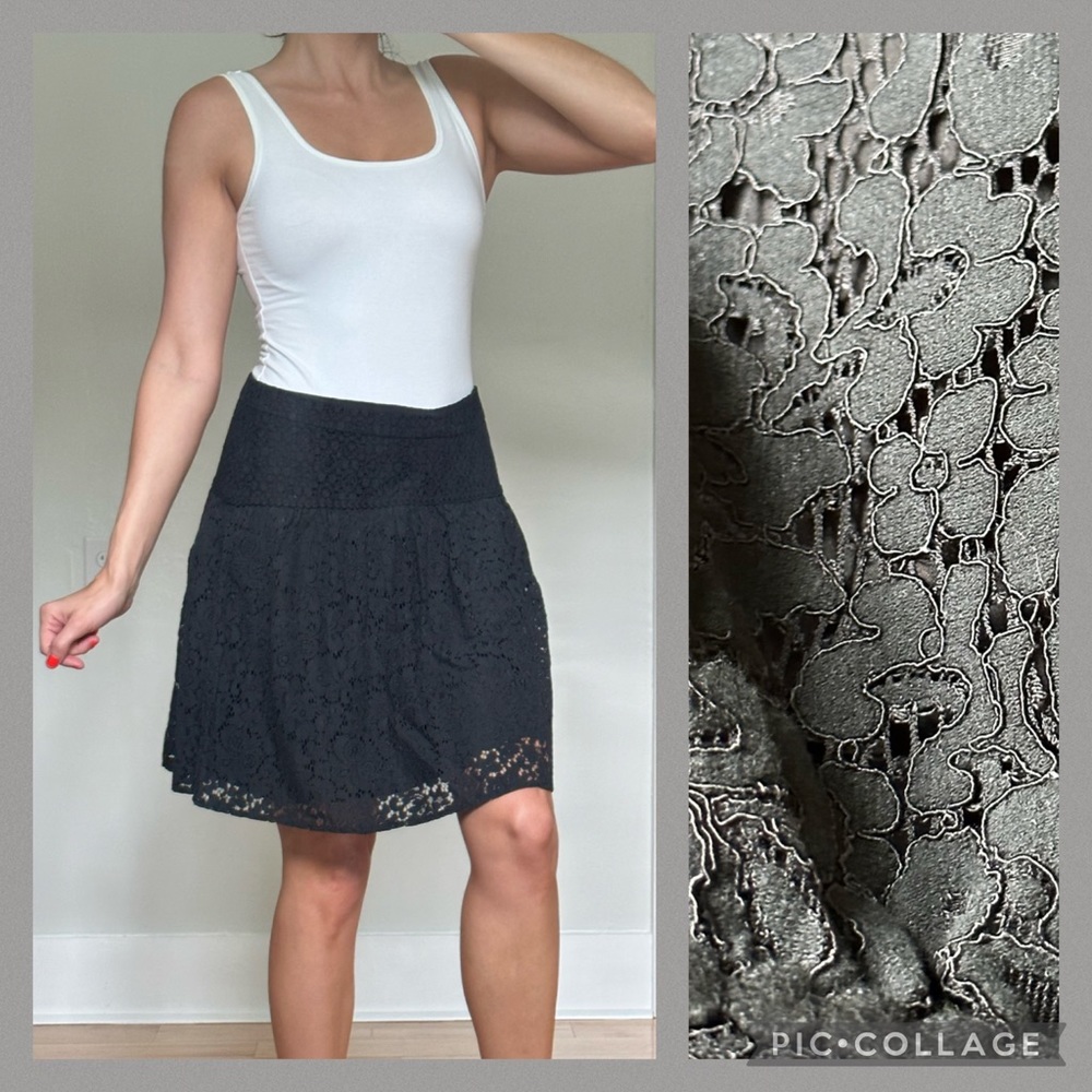 LOFT Black Lace Skirt